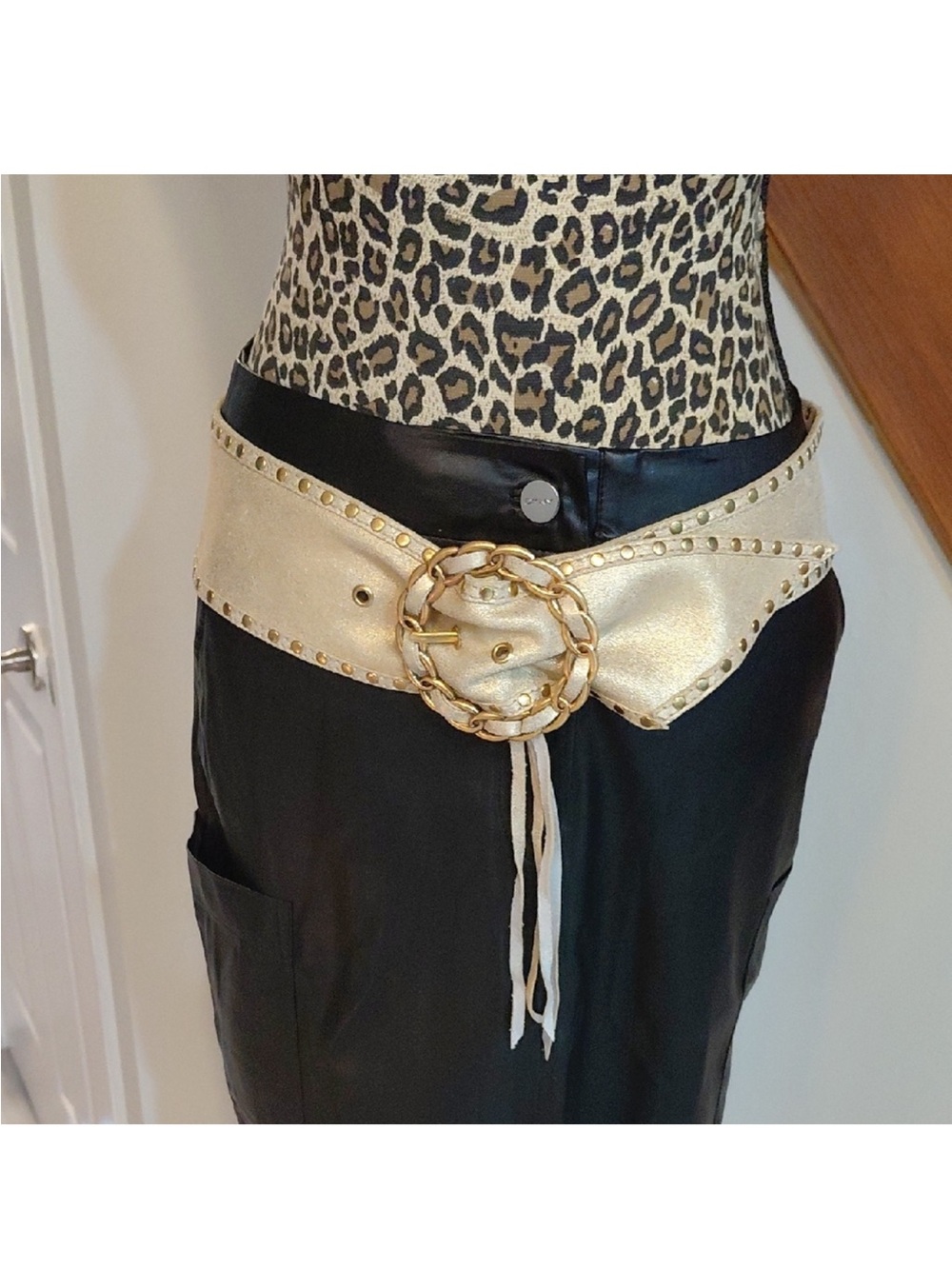 Guess Gold Leather Belt